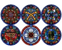 Central Synagogue New York, 6 stained mandala pattern bundle (image for) Central Synagogue New York, 6 stained mandala pattern bundle